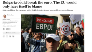 Британският „Телеграф“: България може да срине еврото и европейските лидери сами ще си бъдат виновни